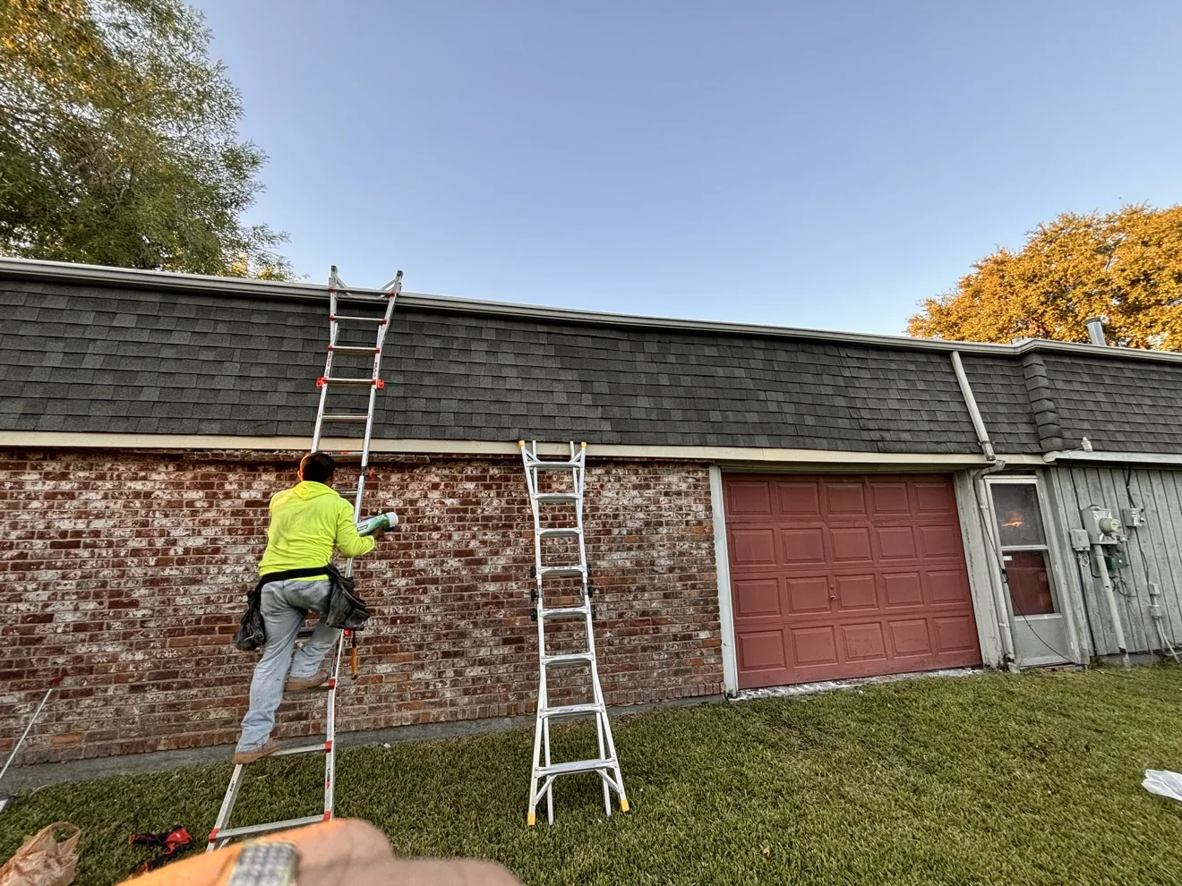 Finished steep-slope roof repair